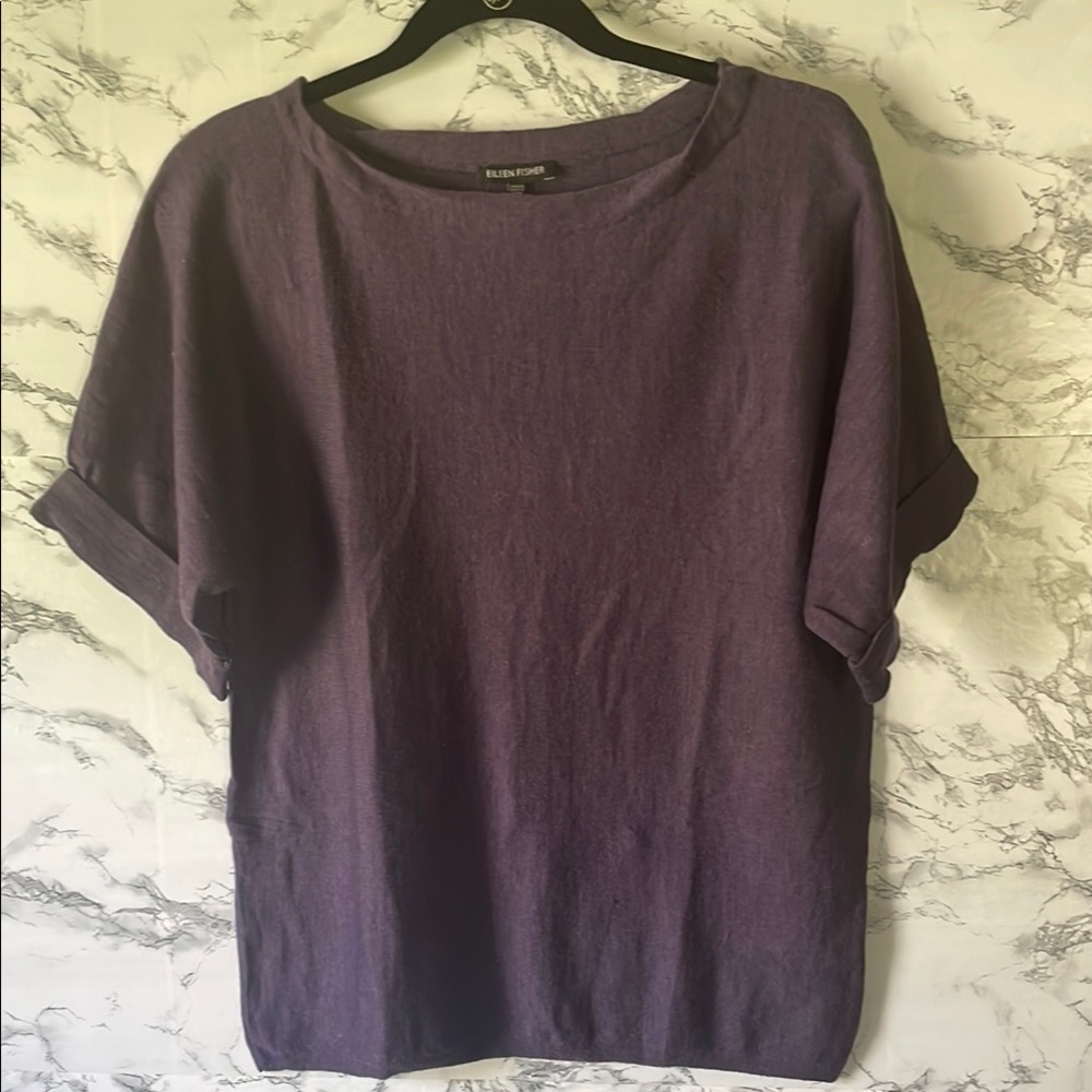 Eileen Fisher XS Plum Knit Top